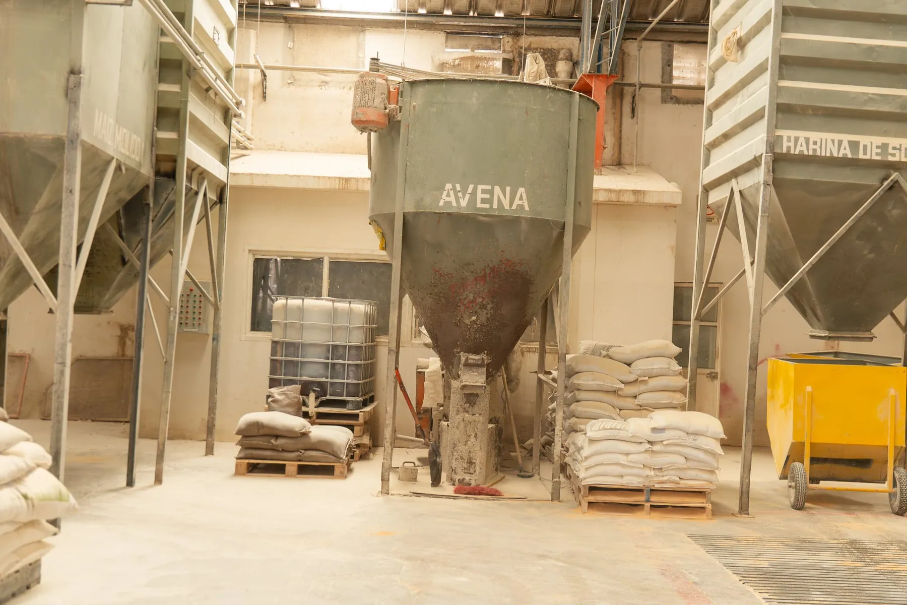 Oat silo at the plant